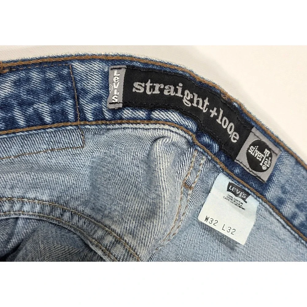 Levi's SilverTab Straight‎ and Loose Mens Jeans 32x32 Medium Wash Blue Denim